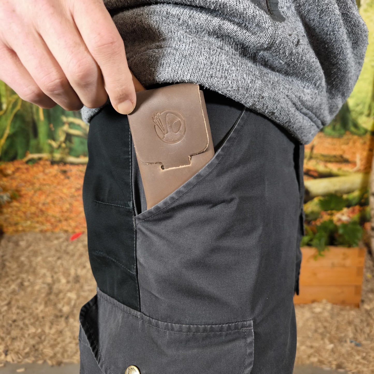 Hood Archery Mini Täschchen Leder Braun